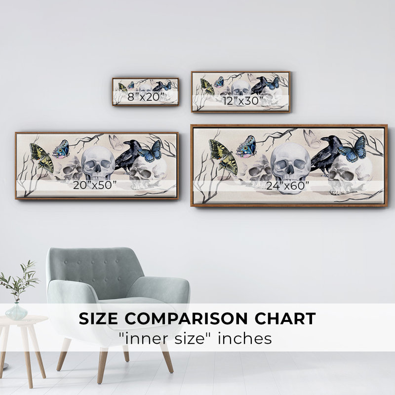 Nevermore Collection D- Framed Canvas, 8" H x 20" W