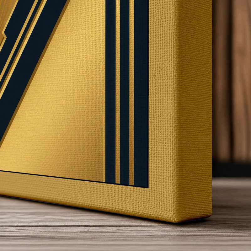 Sunburst Art Deco - Wrapped Canvas, 18x12 - 45.7 x 30.5 cm, Ochre Border