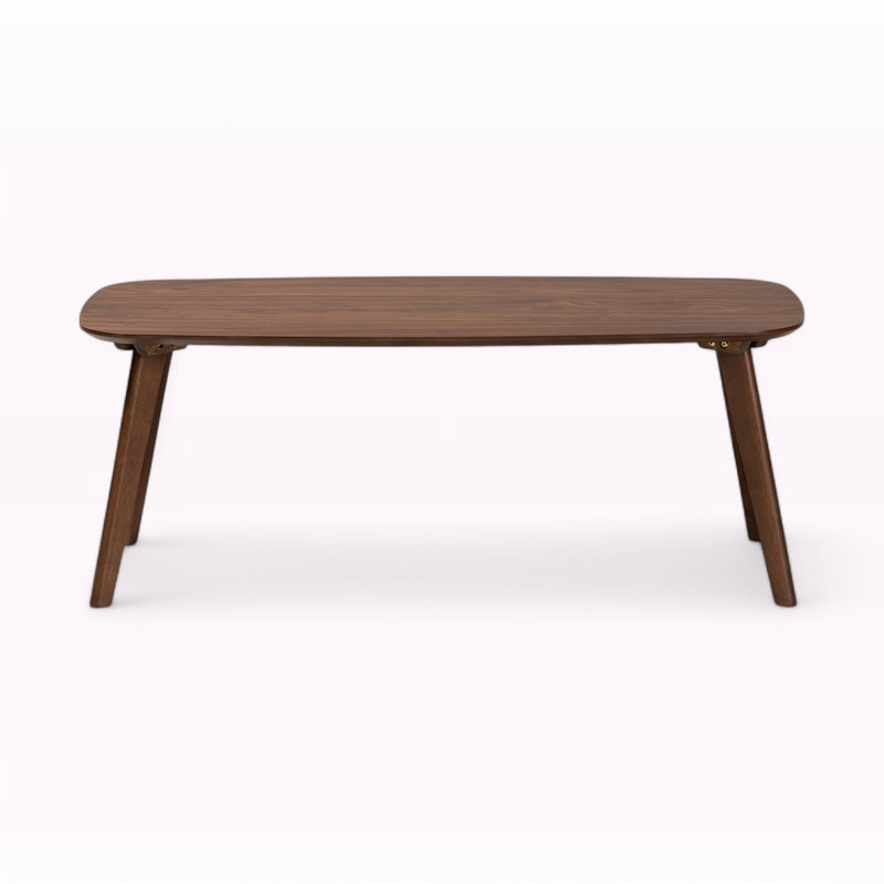 Dahlia Mid-Century Walnut Brown Round Wood Coffee Table