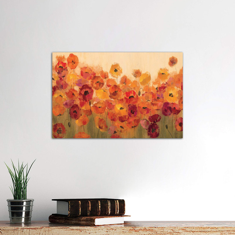 Summer Poppies II by Silvia Vassileva - Wrapped Canvas Painting, 66.04 cm H x 45.72 cm W x 1.91 cm D, Wrapped Canvas