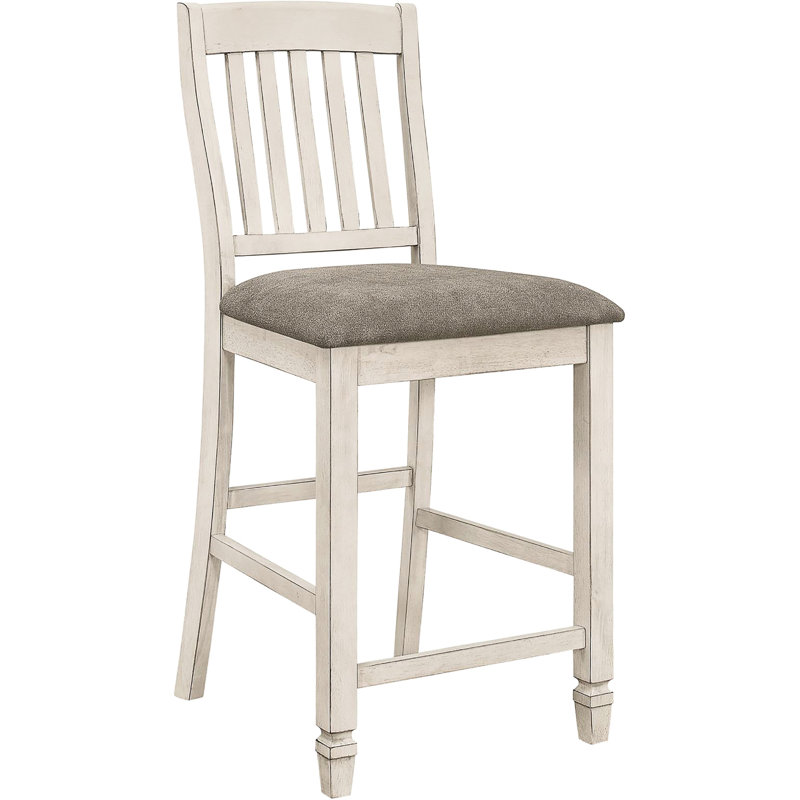 2 sièges de comptoir - chaises à hauteur rustique et rembourrage crème, siège de soutien, salle à manger crème