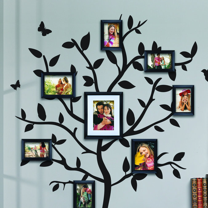 Ensemble de cadres photo 8 pièces walldecal tree