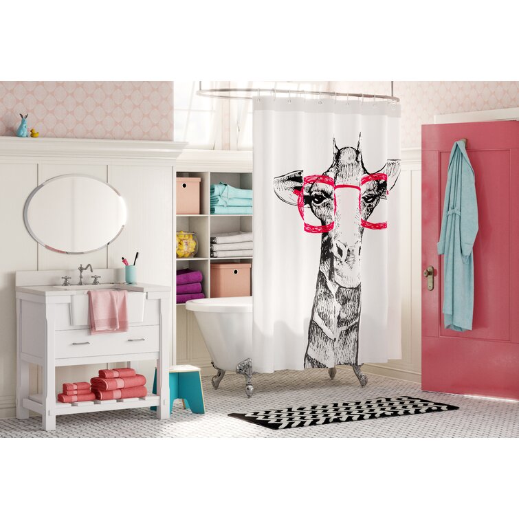 Mixed Shower Curtain Set + Hooks East Urban Home Size: 84 H x 69 W