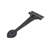 Heart Tip Textured Wrought Iron Strap Hinge