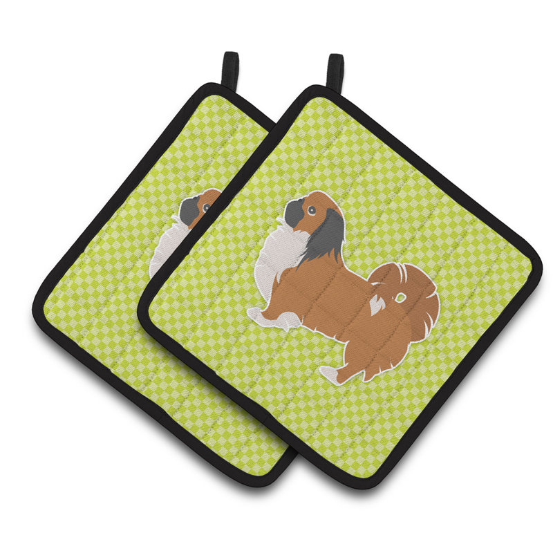 Cuisinier poignée de damier east urban home pékinois, Vert