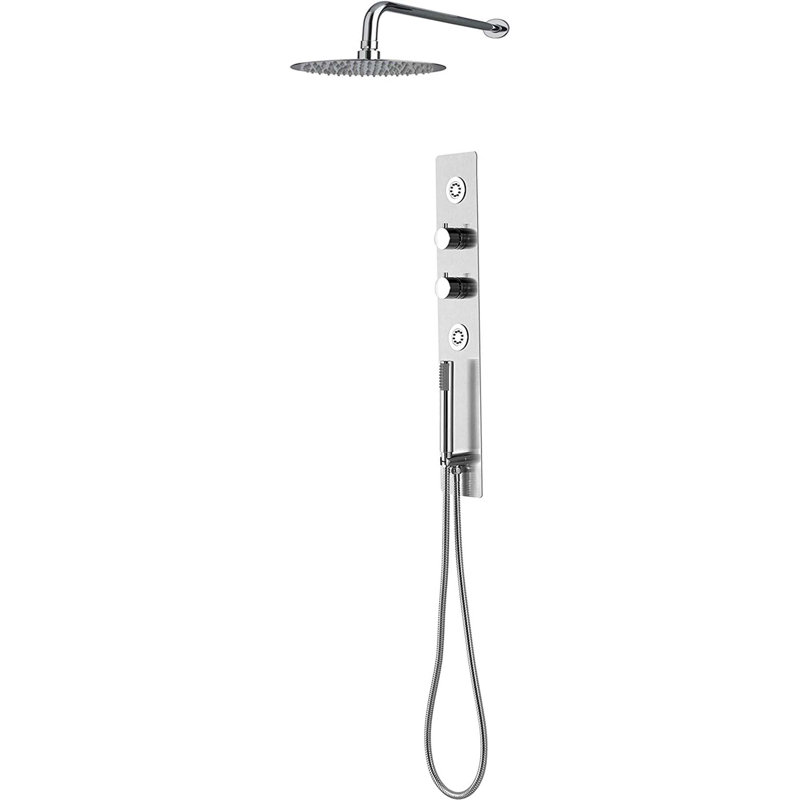 Pomme de douche fonctionnelle et douchette réglable en acier inoxydable brossé 8 pouces KBFmore