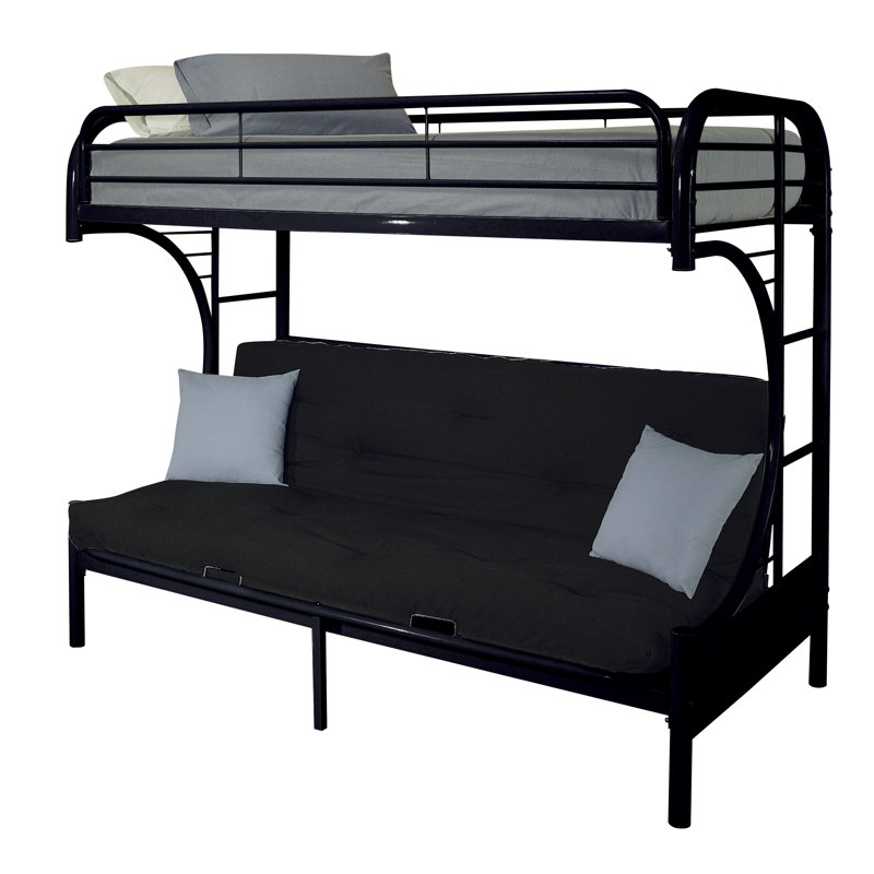 Nordheim Kids Twin Bunk Bed, Black, Twin XL/Queen