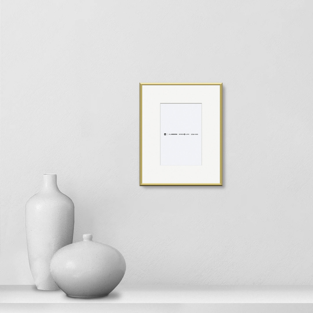 Feronia Metal Picture Frame with Mat, Gold, 4" x 6"