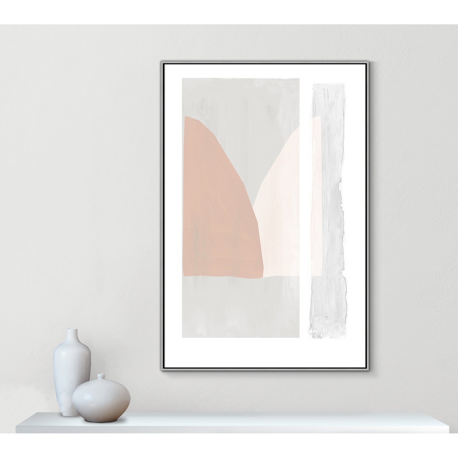Soft and Light - Painting Print, Silver Framed Canvas, 61.5" H x 41.5" W x 2" D