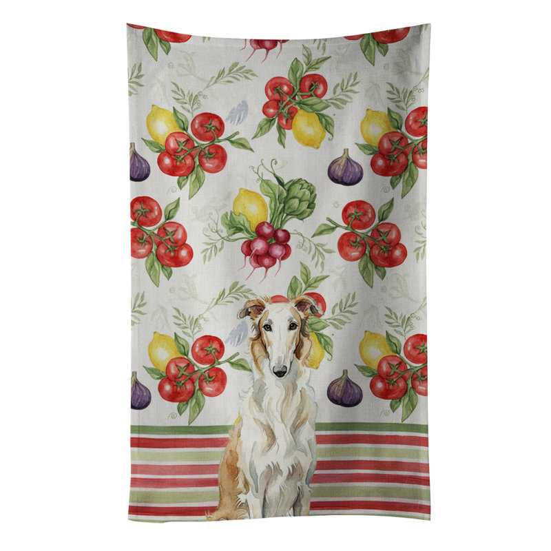 Borzoi Vegetables Kitchen Towel, Borzoi
