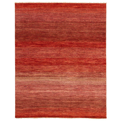 One-of-a-Kind Rectangle 7'11" x 9'8" New Age Rectangle Wool Area Rug in Red