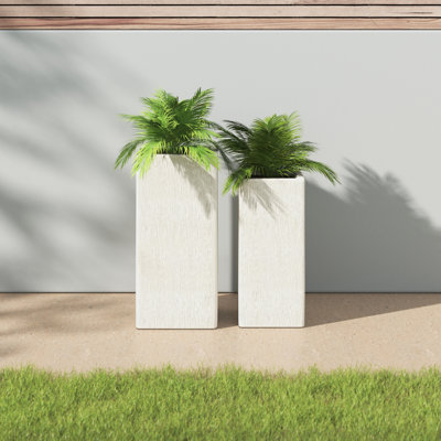 Ensemble de pots à fleurs en béton 2 pièces Manriquez