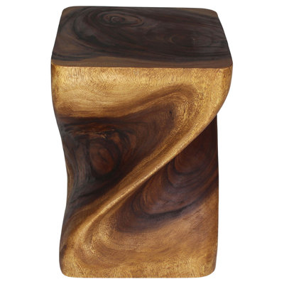 End Table Big Twist Stool 14 In Sq X 20 In H Walnut