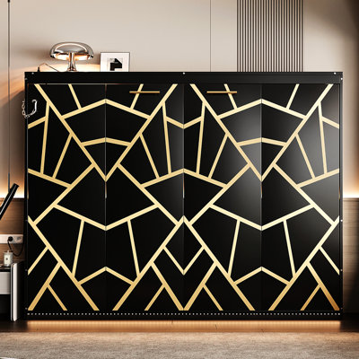 Grand lit avec motif imprimé, conduit sous éclairage et prise de courant, imprimé moderne noir, design,