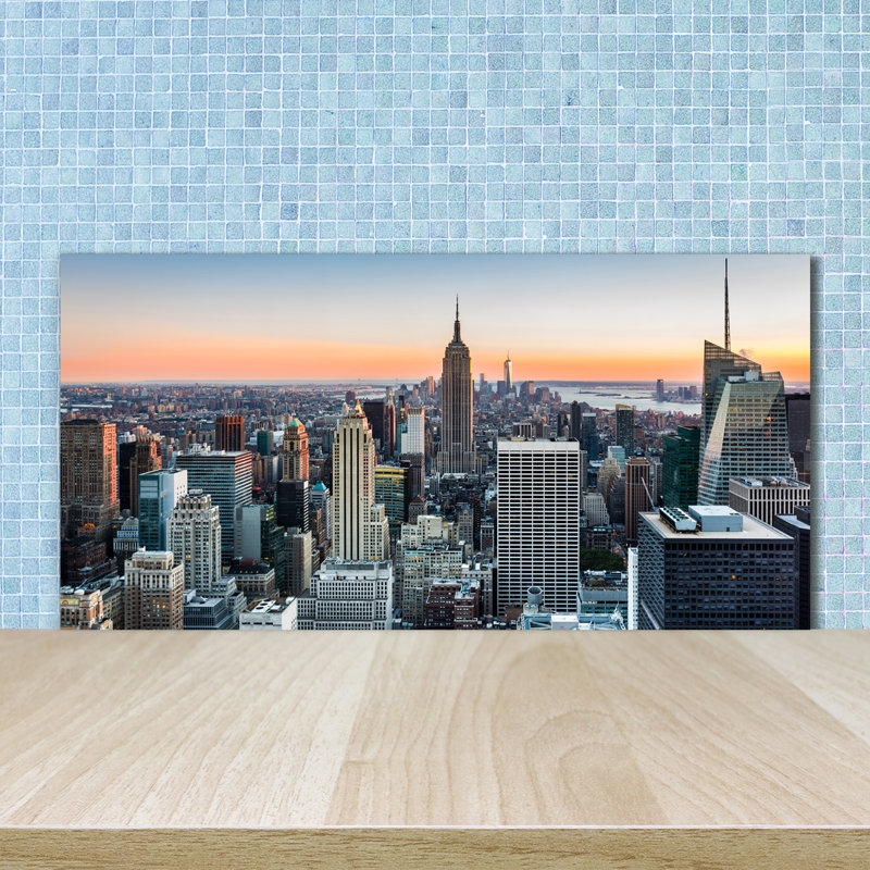 Aesha Orange - New York - No Frame Print on Glass