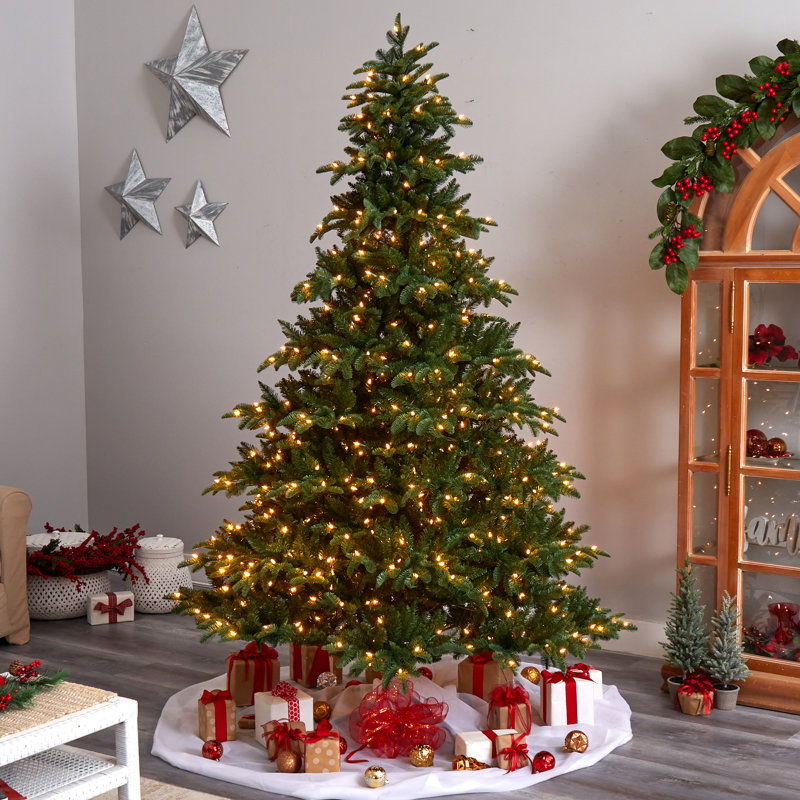 Lighted Artificial Spruce Christmas Tree, 8' H