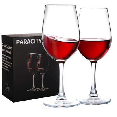 Verres à vin, cadeau de Noël, verre transparent, verre à vin à longue tige pour vin rouge et blanc - 10 oz (ensemble de 2), cadeau de la fête des Mères