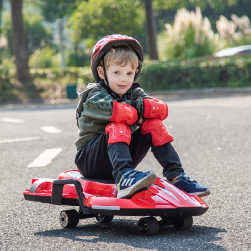 24V Kids Ride On Electric Scooter W/ Helmet Knee Pads,24V Ride On Toy For Kids,Spray Function,2WD 400W Wheel-Hub Motor,5.59-6.84MPH,Gravity Steering,Use For 1-2 Hours,Exercise Your Child Age 6+