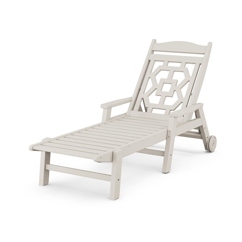 Chinoiserie Outdoor Chaise Lounge, Sand