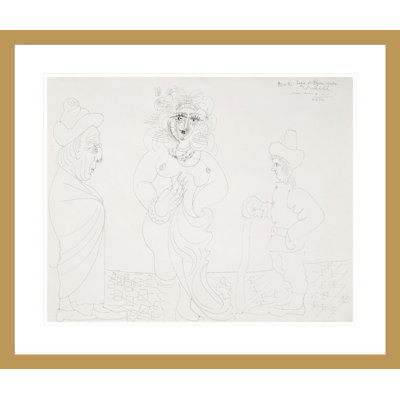 Odalisque admirée par un vieil homme et un jeune par Pablo Picasso, impression giclée encadrée