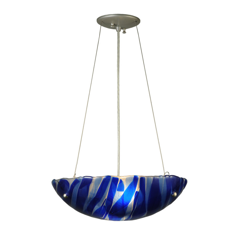 Luminaire suspendu bol simple 3 lumières Kayme Azul