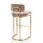 Tabouret de bar à hauteur fixe en métal doré et tissu brun - ensemble de 2-1966084406-1966084400