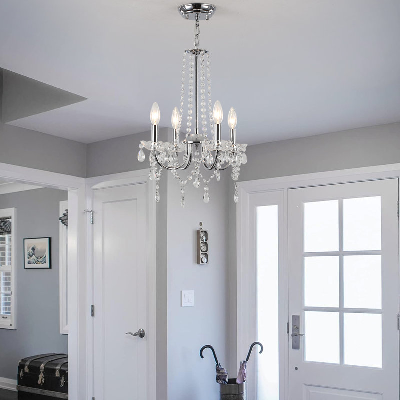 Elinka 4 - Light 16''W Classic / Traditional Crystal Chandelier for Dining Living Rooms  Luxe Bedrooms Foyers Kitchen Islands