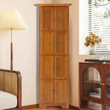 4-tier Corner Kitchen Pantry Storage Cabinet With 8 Doors And Adjustable Shelves