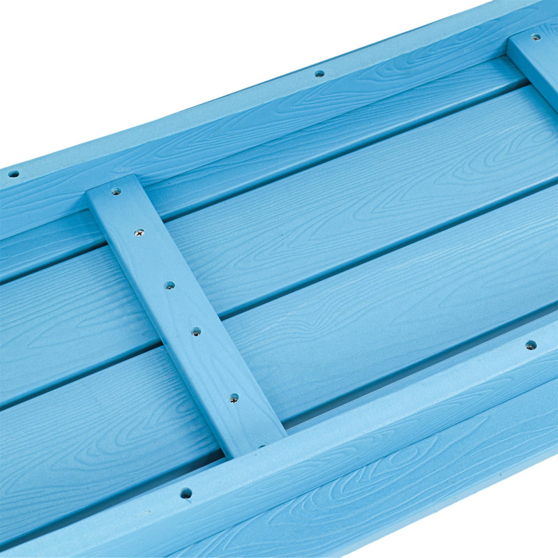 Outdoor 48'' Patio HDPE Adirondack 2-Tier Shelf Console Table, Rectangular Table Side Table, All-Weather Resistance, Blue