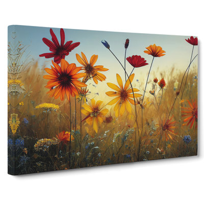 Royal Wildflowers Floral - Wrapped Canvas