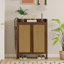 Armoire à chaussures 42,5 po en rotin avec portes-401622218