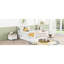 Lit plateforme simple avec garde-corps et rangement - Extension en bois blanc Glamour-137513702-137513703