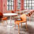 4 Indoor Chairs In Tropical Orange With Red Oak Wood Legs And Polypropylene Seat, Waterproof Scratch- Construction, Solid Distinctive Grain, Commercial-grade Durability, Floor- Soft Pads, Ergonomic