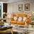 European-style Solid Wood Sofa 81.89'' Leather Loveseat