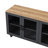 Farmhouse Tv Stand With Tempered Glass Doors For Tvs Up To 70", Versatile Sideboard With Adjustable Shelves, Elegant Buffet Cabinet With 5 Solid Wood Gourd-Shaped Legs For Living Room-410909043