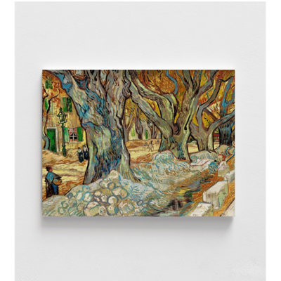 "The Large Plane Trees" par Vincent Van Gogh, "The Road Mender", reproduction de peinture à l'huile, arbres de Van Gogh, Saint Remy par Van Gogh, art mural encadré