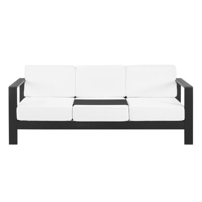 Karah 3-Seater Aluminum Outdoor Sofa with Cushions and Removable Tray by Linon