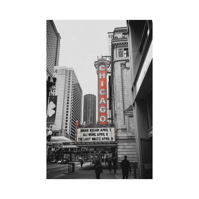 Chicago Theatre Red by Pixy Paper - Wrapped Canvas Print, 66.04 cm H x 45.72 cm W x 1.91 cm D