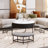 Modern Round Lift-Top Coffee Table With Storage & 3 Ottoman-114197550-114197553