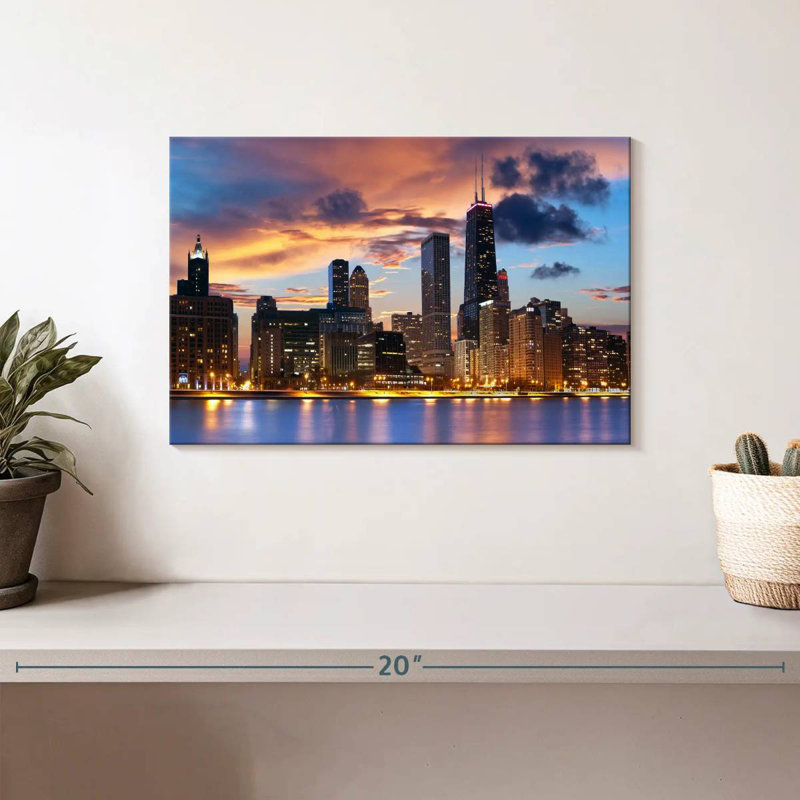 Horizon urbain de Hannes, Chicago, H 8 po x l 12 po