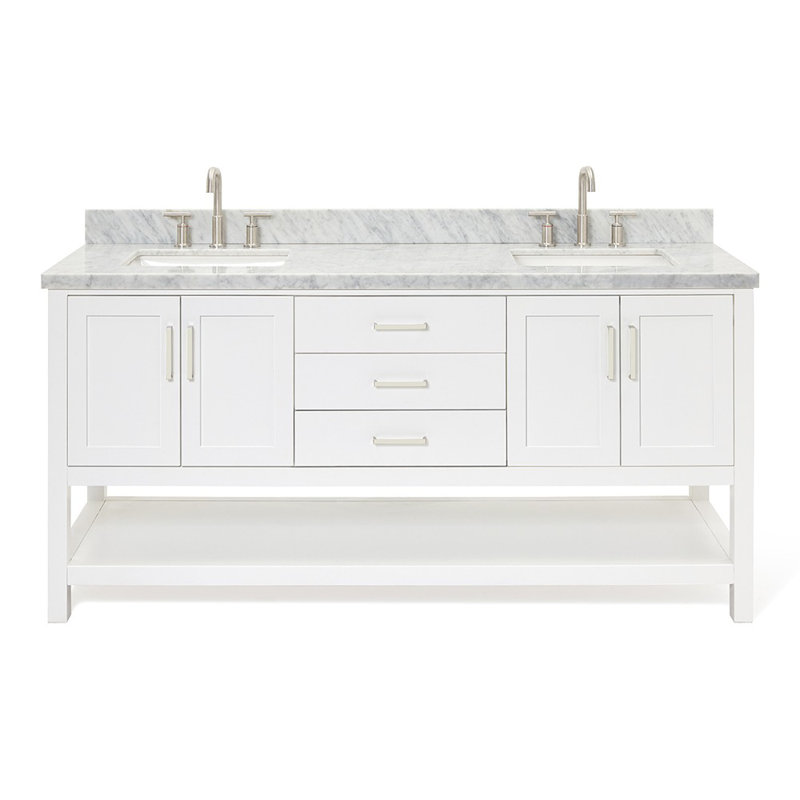Magnolia Bath Vanity Rectangular Basin S073DCWRV, White, Rectangular