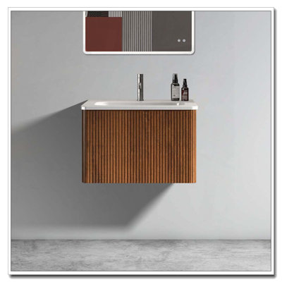 Meuble-lavabo mural flottant avec lavabo en céramique