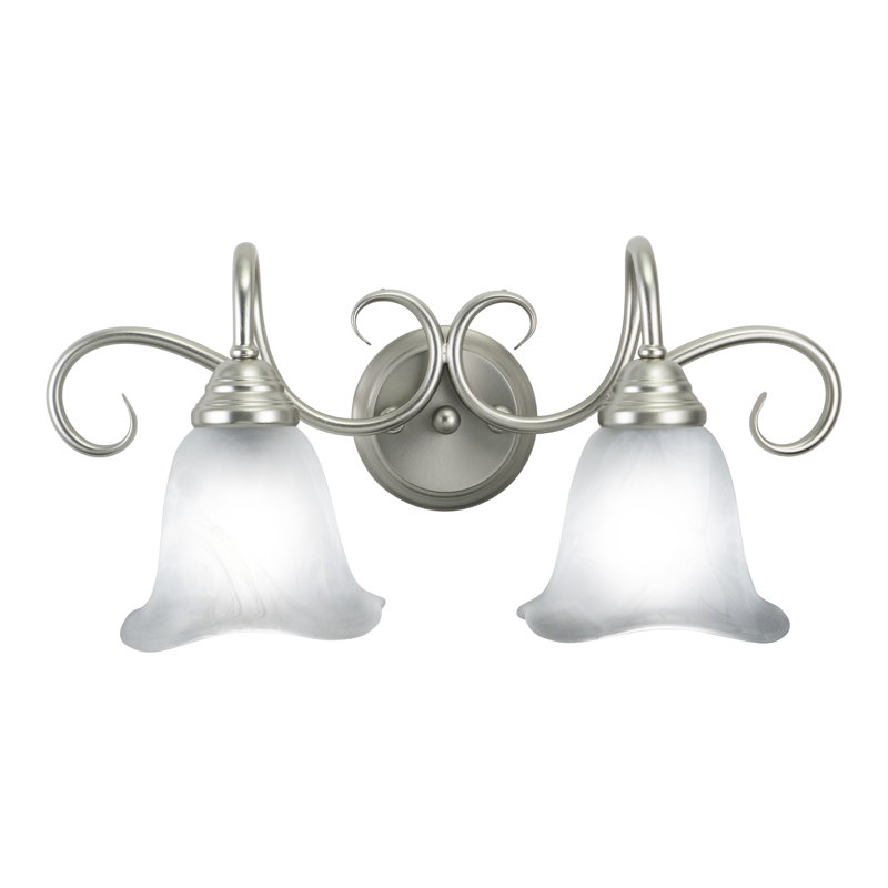 Bowker Dimmable Vanity Light, 2 Lights, Brushed Nickel