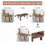 Table de salle à manger extensible rectangulaire avec abattants - finition noyer, peu encombrante