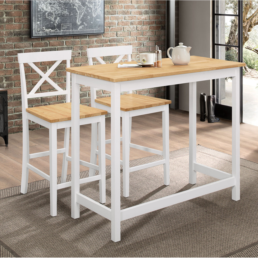 3 - Person Solid Wood Solid Wood Top Four Leg Dining Set Winston Porter