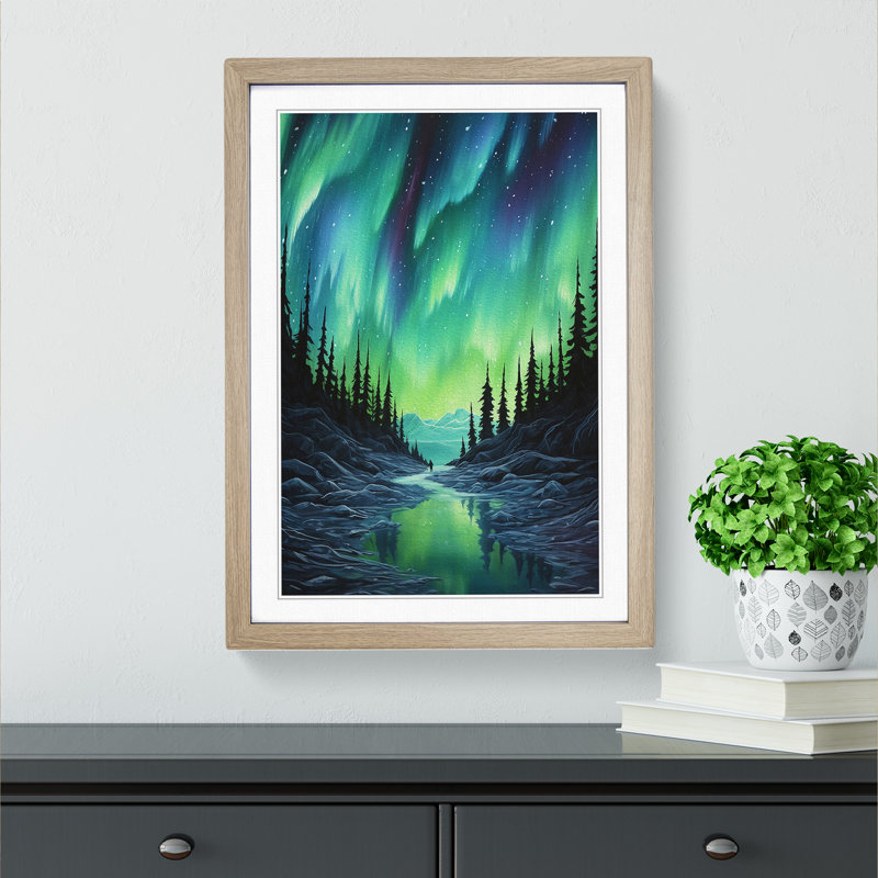 Single Picture Frame Print on Wood, 64cm H x 46cm W, Oak Framed