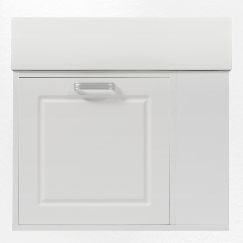 Meuble-lavabo simple 21,7 po avec comptoir en céramique 21,7 po, Blanc