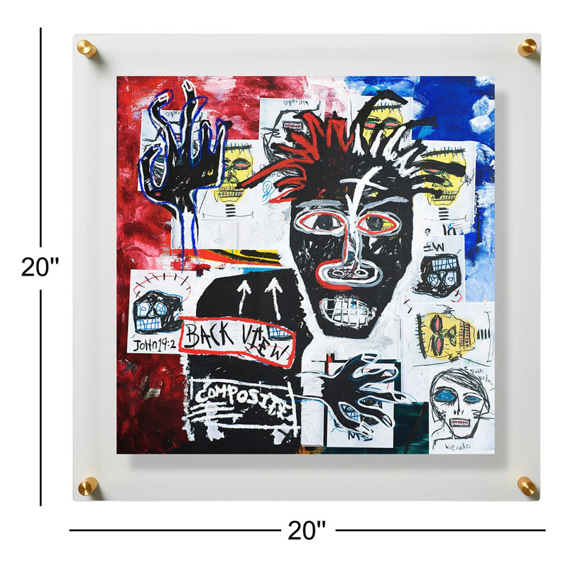 Autoportrait en talon, partie 2 par Gareth Maguire, H 20 po x l 20 po, Cadre flottant doré / transparent