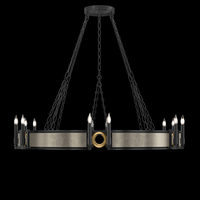 Mirage 12 - Light Chandelier, Coco/Matte Black/Brass