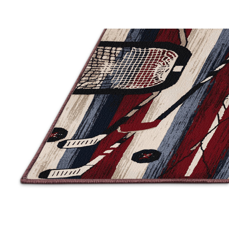 Washable Bandy Sports Area Rug, Rectangle 2' x 3'